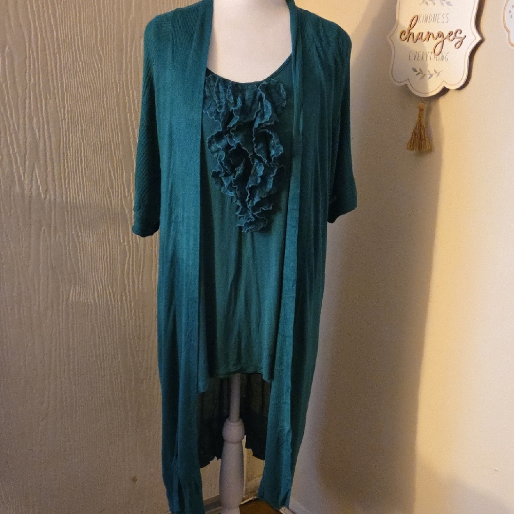 Lane Bryant Two Piece Teal Rayon Garment